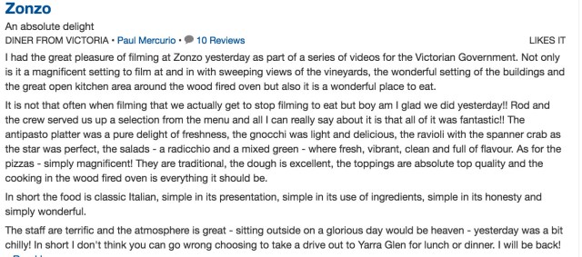 Zonzo - An absolute delight 