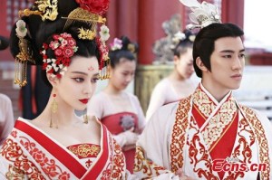 Fang Bing Bing in Empress of China in a red Tang dress